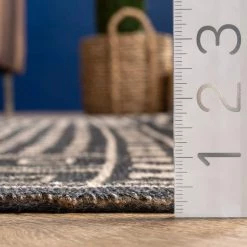 Gretel Tribal Motif Jute Tassel Black 9 ft. x 12 ft. Indoor Area Rug by nuLOOM -nuLOOM Sales Store black nuloom area rugs svbk03a 9012 fa 1000