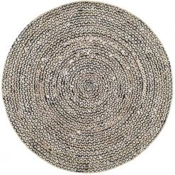 Glinda Natural Fiber Jute Black 8 ft. x 8 ft. Round Rug by nuLOOM