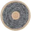 Lesha Natural Fiber Jute Black 8 ft. x 8 ft. Round Rug by nuLOOM