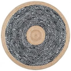 Lesha Natural Fiber Jute Black 8 ft. x 8 ft. Round Rug by nuLOOM