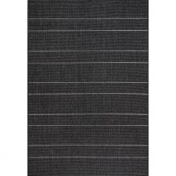 Alaina Casual Stripes Black 8 ft. x 11 ft. Indoor/Outdoor Area Rug by nuLOOM