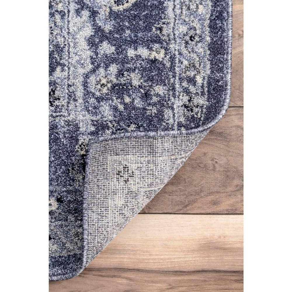 Emma Floral Blue 8 ft. x 10 ft. Area Rug by nuLOOM 5 Emma Floral Blue 8 ft. x 10 ft. Area Rug by nuLOOM - Image 5