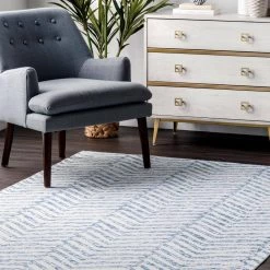 Rosanne Blue 5 ft. x 8 ft. Machine Washable Geometric Indoor Area Rug by nuLOOM -nuLOOM Sales Store blue nuloom area rugs birv11a 508 4f 1000