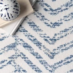 Rosanne Blue 5 ft. x 8 ft. Machine Washable Geometric Indoor Area Rug by nuLOOM -nuLOOM Sales Store blue nuloom area rugs birv11a 508 66 1000