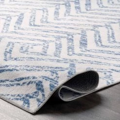 Rosanne Blue 5 ft. x 8 ft. Machine Washable Geometric Indoor Area Rug by nuLOOM -nuLOOM Sales Store blue nuloom area rugs birv11a 508 77 1000