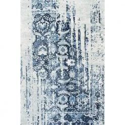Ernestina Distressed Flourish Blue 9 ft. x 12 ft. Area Rug by nuLOOM