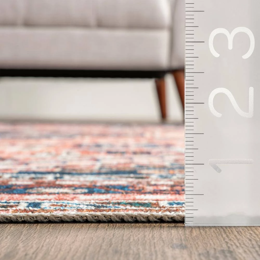 Nevaeh Machine Washable Bohemian Medallion Blue 8 ft. x 10 ft. Indoor Area Rug by nuLOOM 4 Nevaeh Machine Washable Bohemian Medallion Blue 8 ft. x 10 ft. Indoor Area Rug by nuLOOM - Image 4