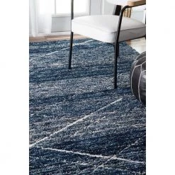 Vito Contemporary Trellis Shag Blue 7 ft. 6 in. x 9 ft. 6 in. Area Rug by nuLOOM 8 Vito Contemporary Trellis Shag Blue 7 ft. 6 in. x 9 ft. 6 in. Area Rug by nuLOOM -nuLOOM Sales Store blue nuloom area rugs hjkz07a 76096 40 1000