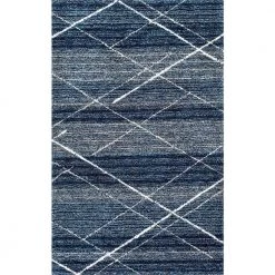 Vito Contemporary Trellis Shag Blue 7 ft. 6 in. x 9 ft. 6 in. Area Rug by nuLOOM