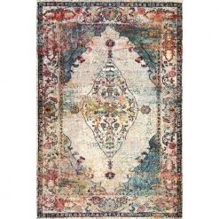 Casablanca Iris Fading Oriental Medallion Blue 10 ft. x 13 ft. Area Rug by nuLOOM