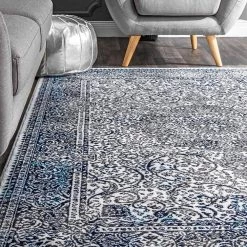 Delores Persian Blue 9 ft. x 12 ft. Area Rug by nuLOOM 9 Delores Persian Blue 9 ft. x 12 ft. Area Rug by nuLOOM -nuLOOM Sales Store blue nuloom area rugs lpct02a 9012 40 1000