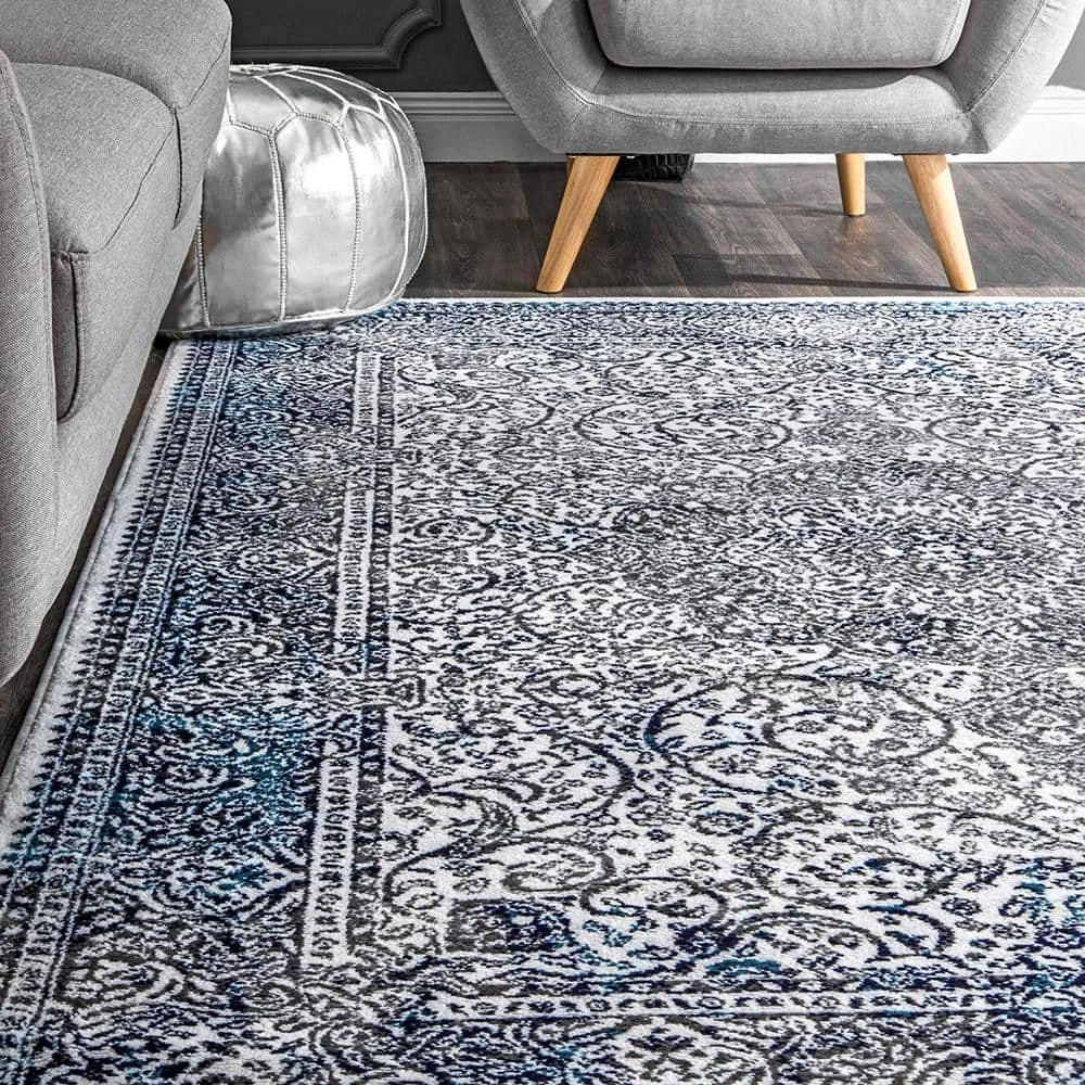 Delores Persian Blue 9 ft. x 12 ft. Area Rug by nuLOOM 3 Delores Persian Blue 9 ft. x 12 ft. Area Rug by nuLOOM - Image 3