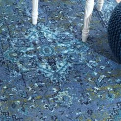 Reiko Vintage Persian Blue 8 ft. x 10 ft. Area Rug by nuLOOM -nuLOOM Sales Store blue nuloom area rugs mcgz01c 8010 1d 1000