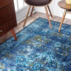 Reiko Vintage Persian Blue 8 ft. x 10 ft. Area Rug by nuLOOM -nuLOOM Sales Store blue nuloom area rugs mcgz01c 8010 40 1000
