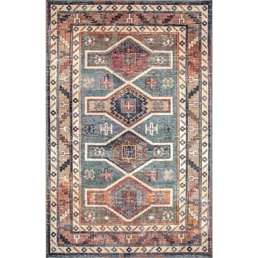 Monica Tribal Blue 8 ft. x 11 ft. Area Rug by nuLOOM 1 Monica Tribal Blue 8 ft. x 11 ft. Area Rug by nuLOOM
