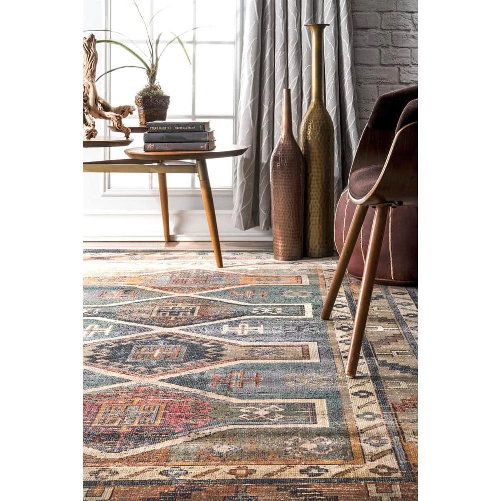 Monica Tribal Blue 8 ft. x 11 ft. Area Rug by nuLOOM 4 Monica Tribal Blue 8 ft. x 11 ft. Area Rug by nuLOOM - Image 4