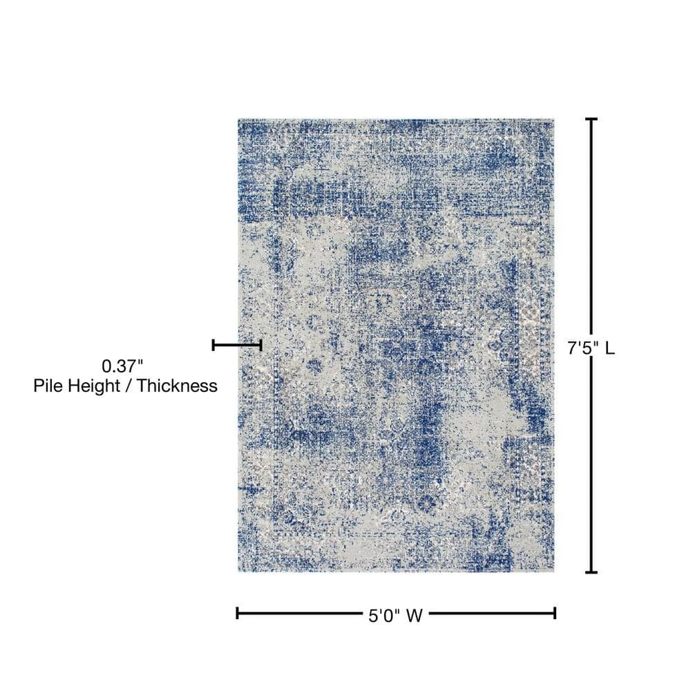 Willena Vintage Blue 5 ft. x 7 ft. Area Rug by nuLOOM 5 Willena Vintage Blue 5 ft. x 7 ft. Area Rug by nuLOOM - Image 5