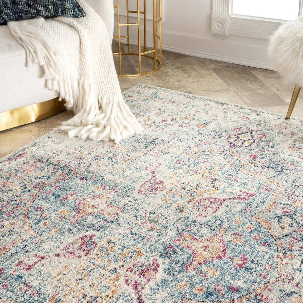 Maryetta Vintage Distressed Blue 10 ft. x 14 ft. Area Rug by nuLOOM 3 Maryetta Vintage Distressed Blue 10 ft. x 14 ft. Area Rug by nuLOOM - Image 3