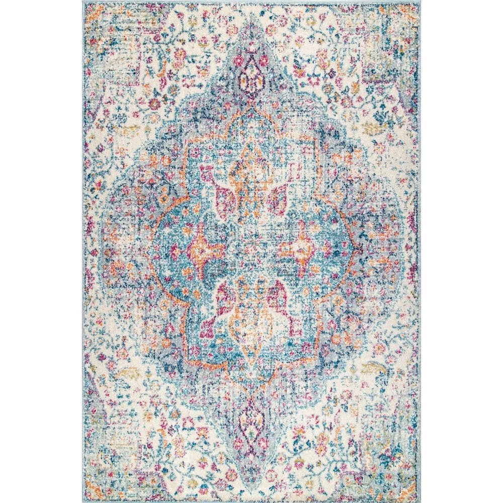 Maryetta Vintage Distressed Blue 10 ft. x 14 ft. Area Rug by nuLOOM 1 Maryetta Vintage Distressed Blue 10 ft. x 14 ft. Area Rug by nuLOOM