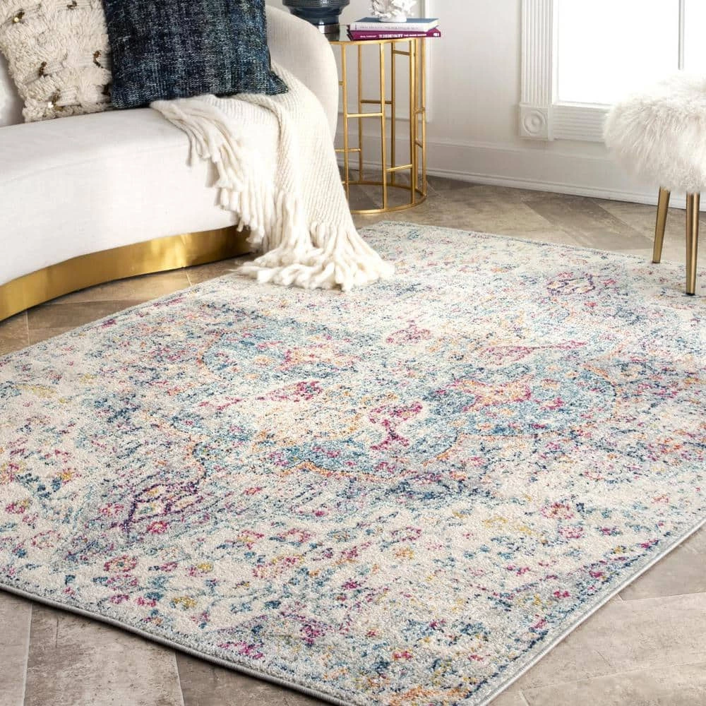 Maryetta Vintage Distressed Blue 10 ft. x 14 ft. Area Rug by nuLOOM 2 Maryetta Vintage Distressed Blue 10 ft. x 14 ft. Area Rug by nuLOOM - Image 2