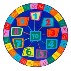 nuLOOM Sales Store 19 Number Circles Playmat Blue 8 ft. x 8 ft. Round Rug by nuLOOM