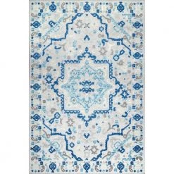 Rashida Modern Celestial Blue 9 ft. x 12 ft. Indoor/Outdoor Area Rug by nuLOOM