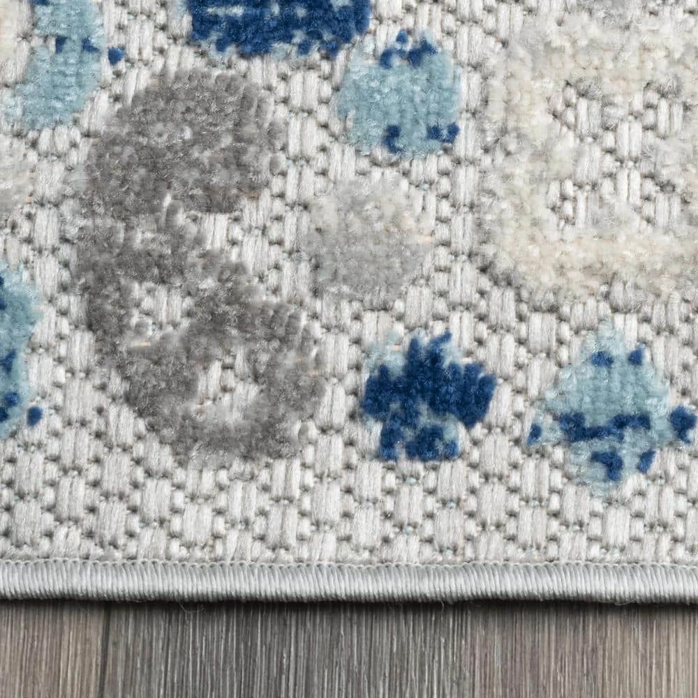 Rashida Modern Celestial Blue 9 ft. x 12 ft. Indoor/Outdoor Area Rug by nuLOOM 7 Rashida Modern Celestial Blue 9 ft. x 12 ft. Indoor/Outdoor Area Rug by nuLOOM - Image 7