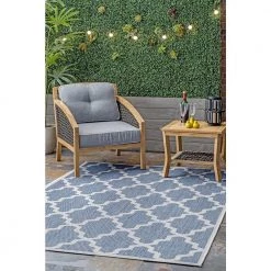 Machine Made Gina Outdoor Moroccan Trellis Blue 5 ft. x 8 ft. Area Rug by nuLOOM 7 Machine Made Gina Outdoor Moroccan Trellis Blue 5 ft. x 8 ft. Area Rug by nuLOOM -nuLOOM Sales Store blue nuloom outdoor rugs owdn06e 53079 40 1000