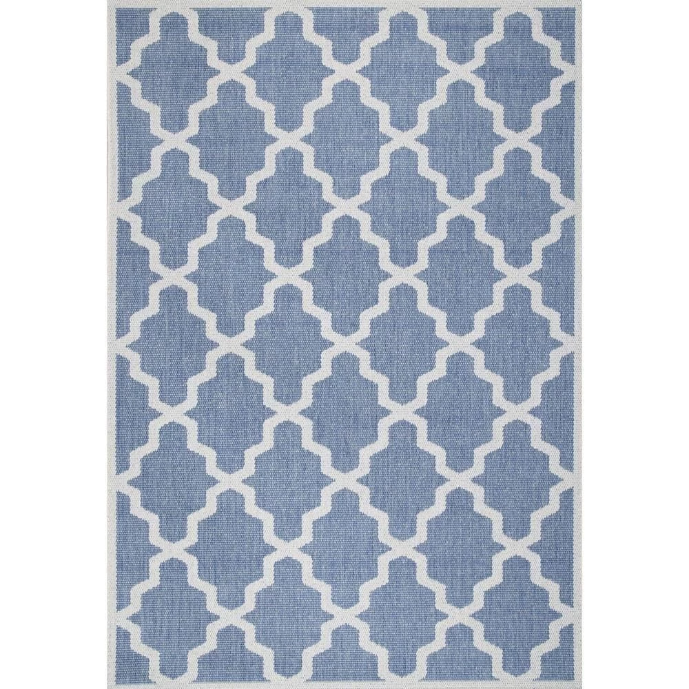 Machine Made Gina Outdoor Moroccan Trellis Blue 5 ft. x 8 ft. Area Rug by nuLOOM 1 Machine Made Gina Outdoor Moroccan Trellis Blue 5 ft. x 8 ft. Area Rug by nuLOOM
