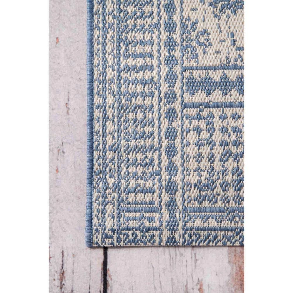 Rana Farmhouse Country Trellis with Border Blue 8 ft. x 11 ft. Indoor/Outdoor Area Rug by nuLOOM 6 Rana Farmhouse Country Trellis with Border Blue 8 ft. x 11 ft. Indoor/Outdoor Area Rug by nuLOOM - Image 6
