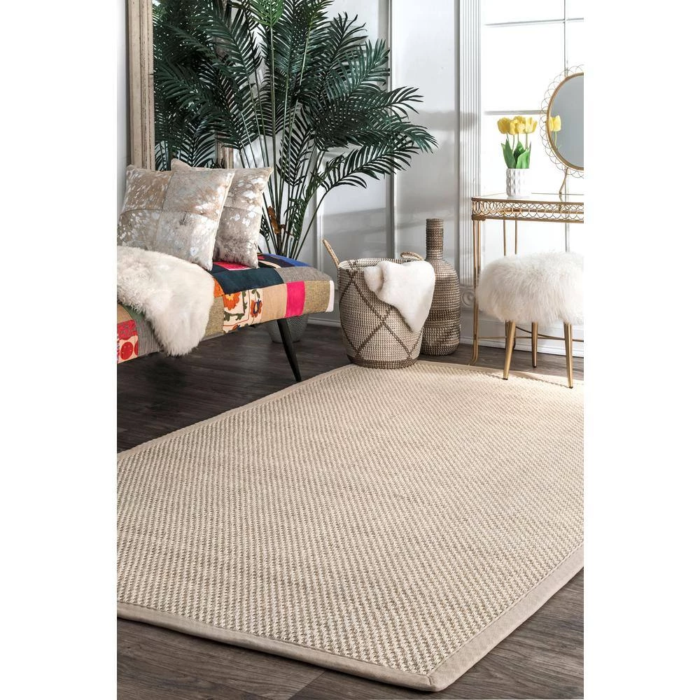Elaine Bordered Sisal Chino 8 ft. x 10 ft. Area Rug by nuLOOM 2 Elaine Bordered Sisal Chino 8 ft. x 10 ft. Area Rug by nuLOOM - Image 2