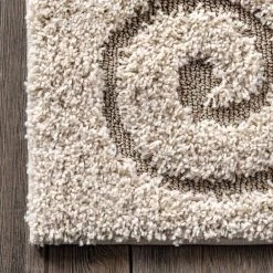 Maisha Abstract Shag Cream 9 ft. x 12 ft. Area Rug by nuLOOM -nuLOOM Sales Store cream nuloom area rugs ozsg06a 92012 44 1000