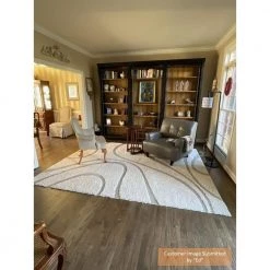 Carolyn Contemporary Curves Shag Cream 8 ft. x 10 ft. Area Rug by nuLOOM -nuLOOM Sales Store cream nuloom area rugs ozsg08a 8010 31 1000