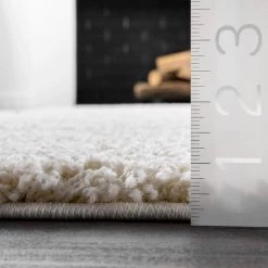 Carolyn Contemporary Curves Shag Cream 8 ft. x 10 ft. Area Rug by nuLOOM -nuLOOM Sales Store cream nuloom area rugs ozsg08a 8010 fa 1000