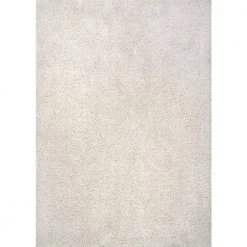 Clare Solid Shag Cream White 8 ft. x 10 ft. Area Rug by nuLOOM