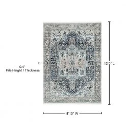 Ehtel Medallion Fringe Dark Blue 9 ft. x 12 ft. Area Rug by nuLOOM -nuLOOM Sales Store dark blue nuloom area rugs khtr15a 9012 76 1000