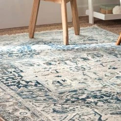 Ehtel Medallion Fringe Dark Blue 9 ft. x 12 ft. Area Rug by nuLOOM -nuLOOM Sales Store dark blue nuloom area rugs khtr15a 9012 77 1000