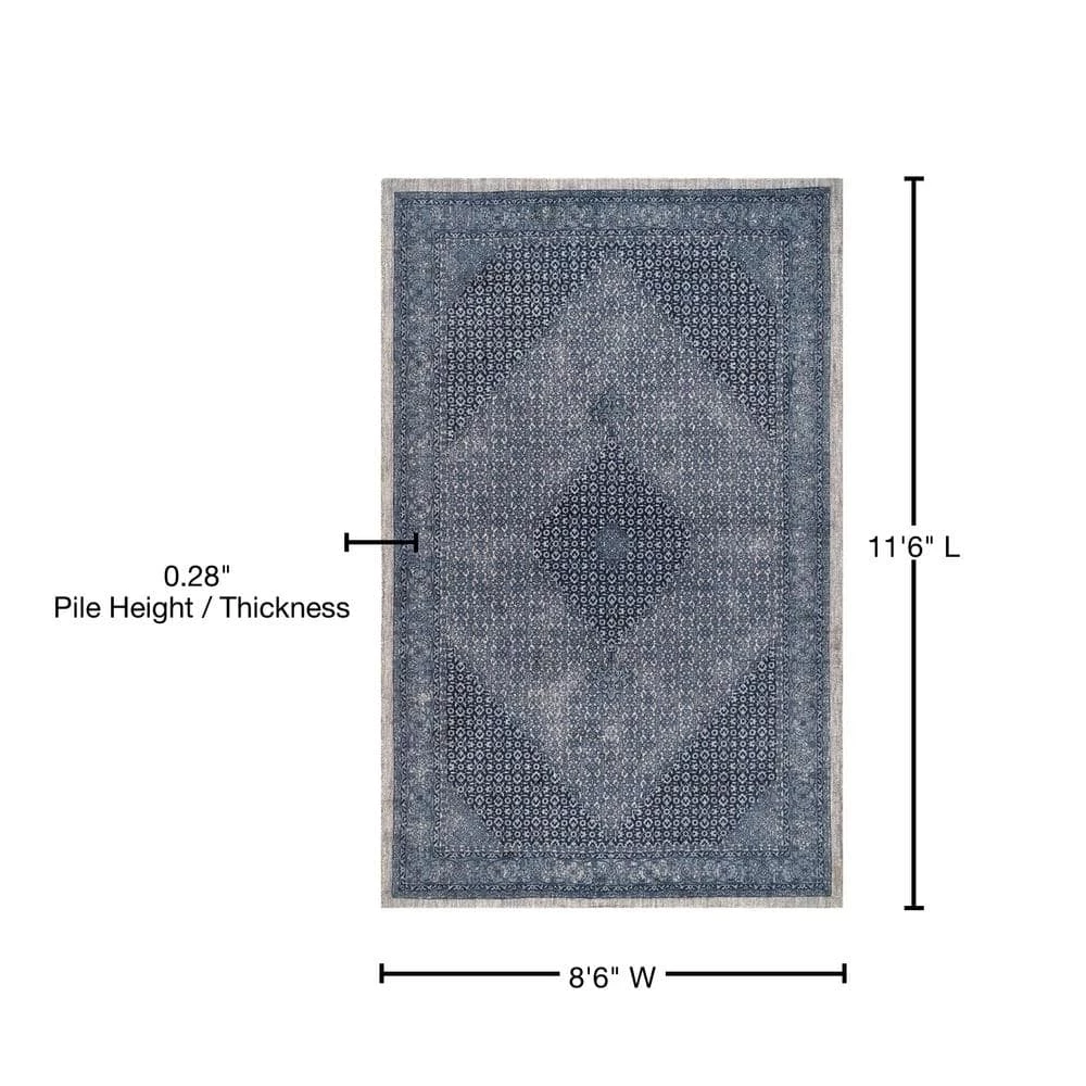 Reese Vintage Dark Blue 9 ft. x 12 ft. Area Rug by nuLOOM 7 Reese Vintage Dark Blue 9 ft. x 12 ft. Area Rug by nuLOOM - Image 7