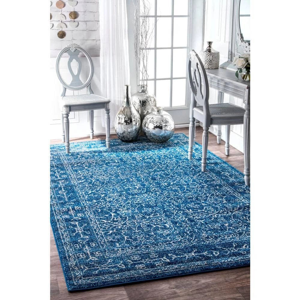 Waddell Vintage Dark Blue 9 ft. x 12 ft. Area Rug by nuLOOM 11 Waddell Vintage Dark Blue 9 ft. x 12 ft. Area Rug by nuLOOM - Image 11