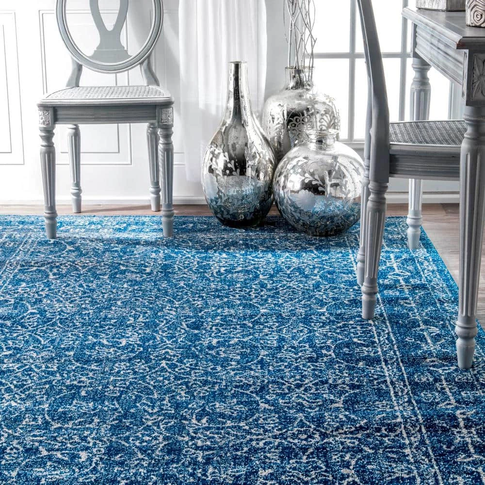 Waddell Vintage Dark Blue 9 ft. x 12 ft. Area Rug by nuLOOM 6 Waddell Vintage Dark Blue 9 ft. x 12 ft. Area Rug by nuLOOM - Image 6