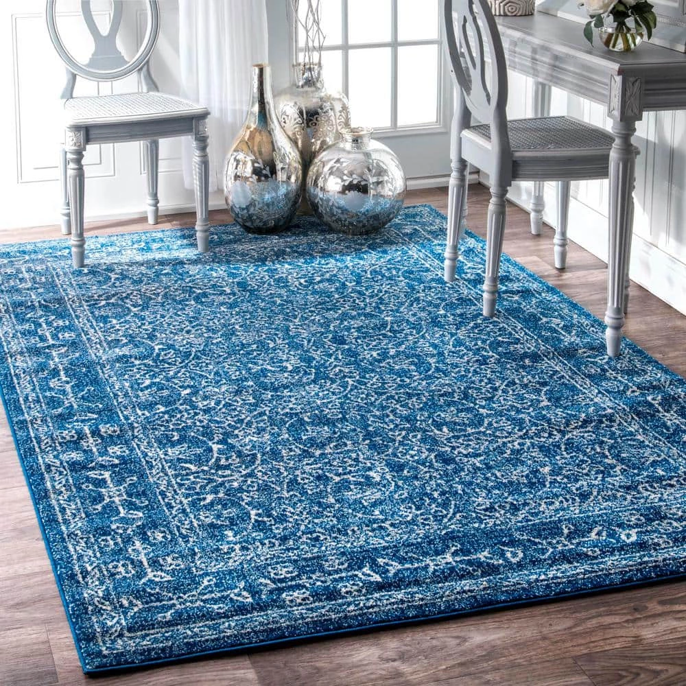 Waddell Vintage Dark Blue 9 ft. x 12 ft. Area Rug by nuLOOM 7 Waddell Vintage Dark Blue 9 ft. x 12 ft. Area Rug by nuLOOM - Image 7