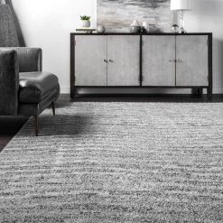 Sherill Modern Ripples Gray 8 ft. x 10 ft. Area Rug by nuLOOM -nuLOOM Sales Store gray nuloom area rugs bdsm01a 76096 77 1000
