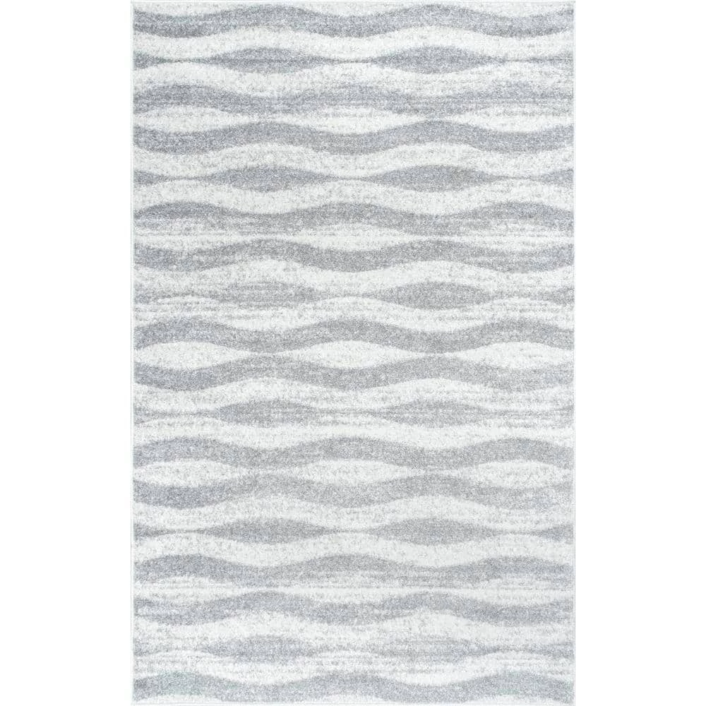 Tristan Modern Striped Gray 10 ft. x 14 ft. Area Rug by nuLOOM 1 Tristan Modern Striped Gray 10 ft. x 14 ft. Area Rug by nuLOOM