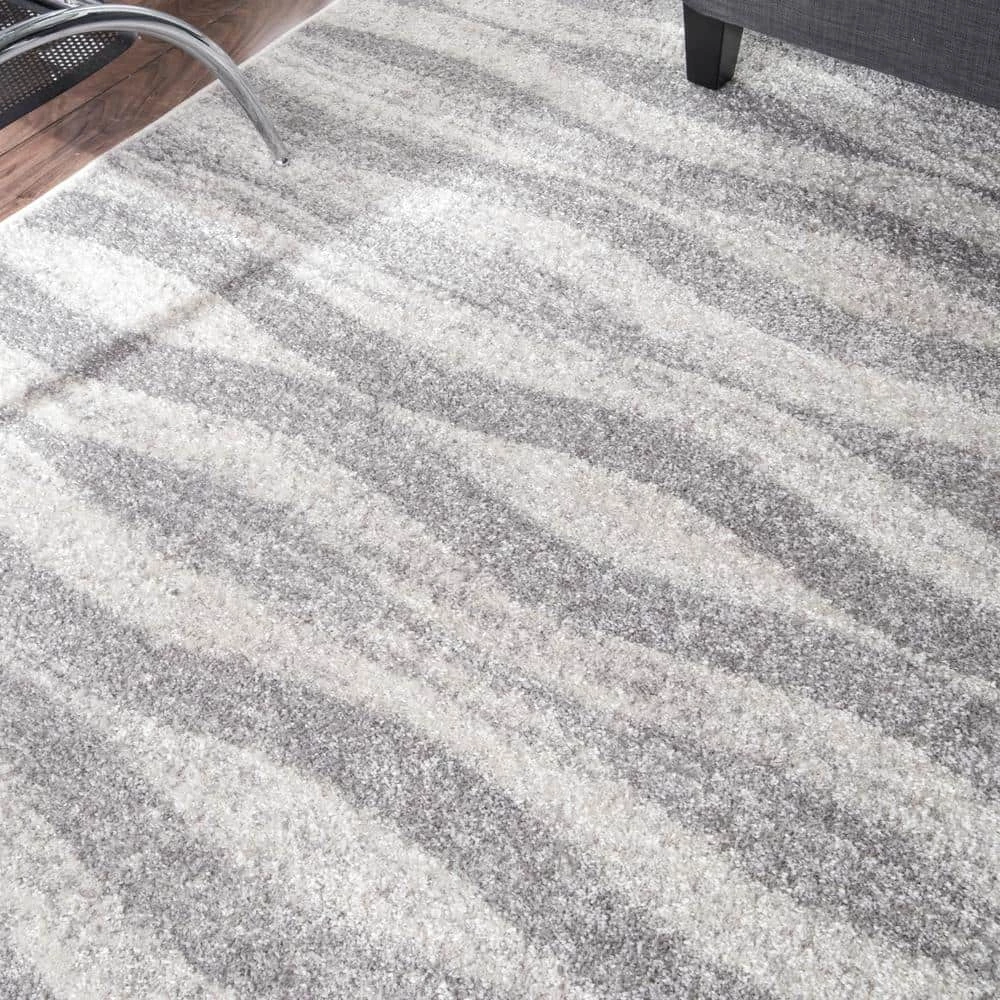 Tristan Modern Striped Gray 10 ft. x 14 ft. Area Rug by nuLOOM 6 Tristan Modern Striped Gray 10 ft. x 14 ft. Area Rug by nuLOOM - Image 6
