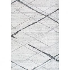 Thigpen Contemporary Stripes Gray 10 ft. x 14 ft. Area Rug by nuLOOM