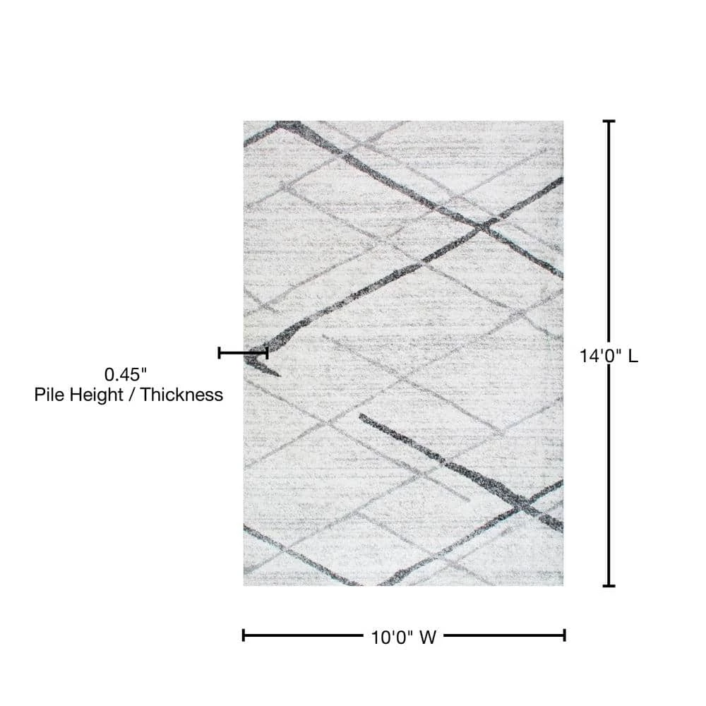 Thigpen Contemporary Stripes Gray 10 ft. x 14 ft. Area Rug by nuLOOM 10 Thigpen Contemporary Stripes Gray 10 ft. x 14 ft. Area Rug by nuLOOM - Image 10