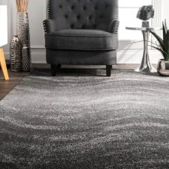 Julene Contemporary Ripples Gray 10 ft. x 14 ft. Area Rug by nuLOOM -nuLOOM Sales Store gray nuloom area rugs bdsm05a 10014 40 1000