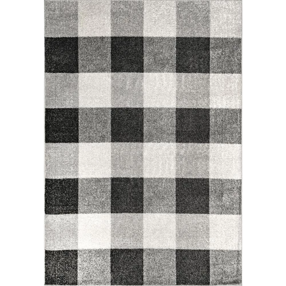 Aisha Buffalo Plaid Gray 9 ft. x 12 ft. Area Rug by nuLOOM 1 Aisha Buffalo Plaid Gray 9 ft. x 12 ft. Area Rug by nuLOOM