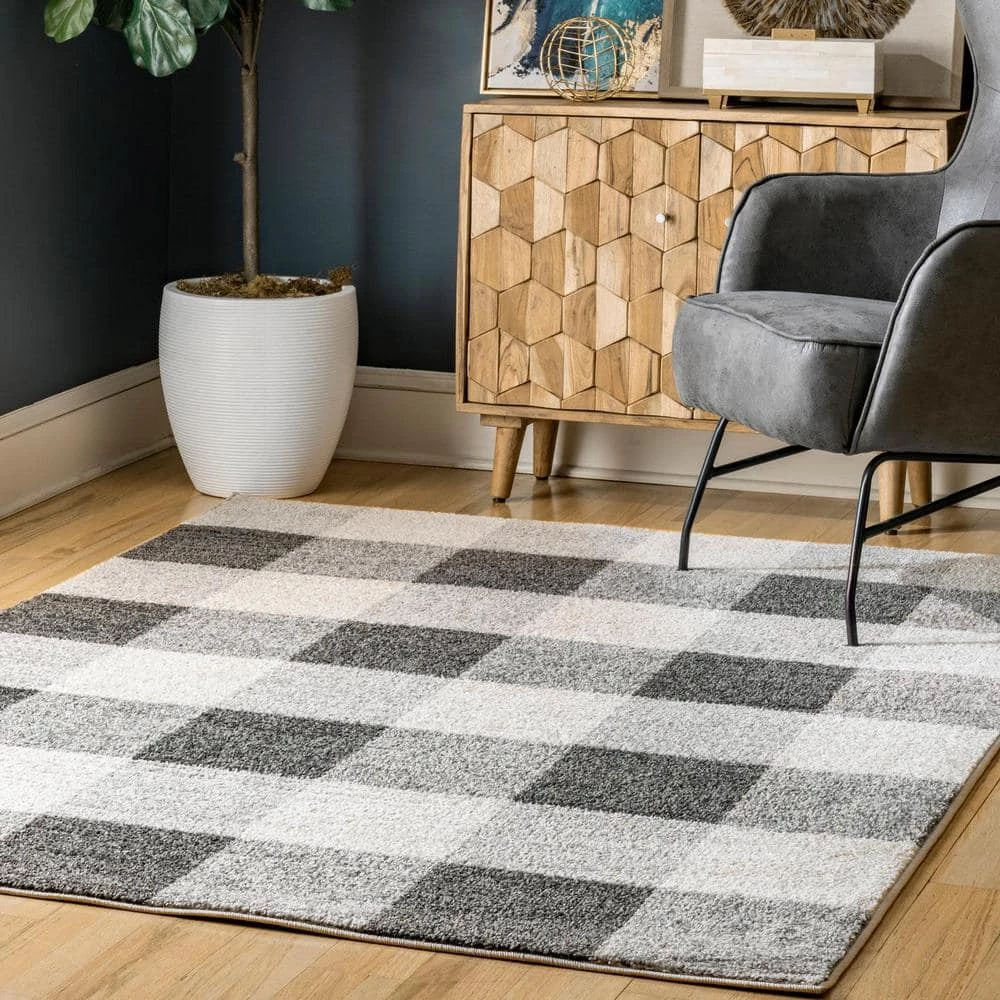 Aisha Buffalo Plaid Gray 9 ft. x 12 ft. Area Rug by nuLOOM 2 Aisha Buffalo Plaid Gray 9 ft. x 12 ft. Area Rug by nuLOOM - Image 2