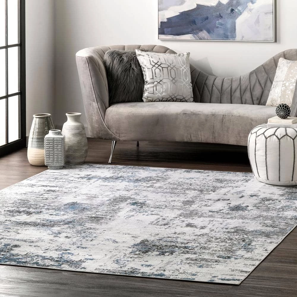 Dali Gray 6 ft. x 9 ft. Machine Washable Modern Abstract Indoor Area Rug by nuLOOM 2 Dali Gray 6 ft. x 9 ft. Machine Washable Modern Abstract Indoor Area Rug by nuLOOM - Image 2